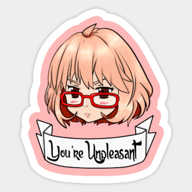 You're Unpleasant Sticker by jjocd